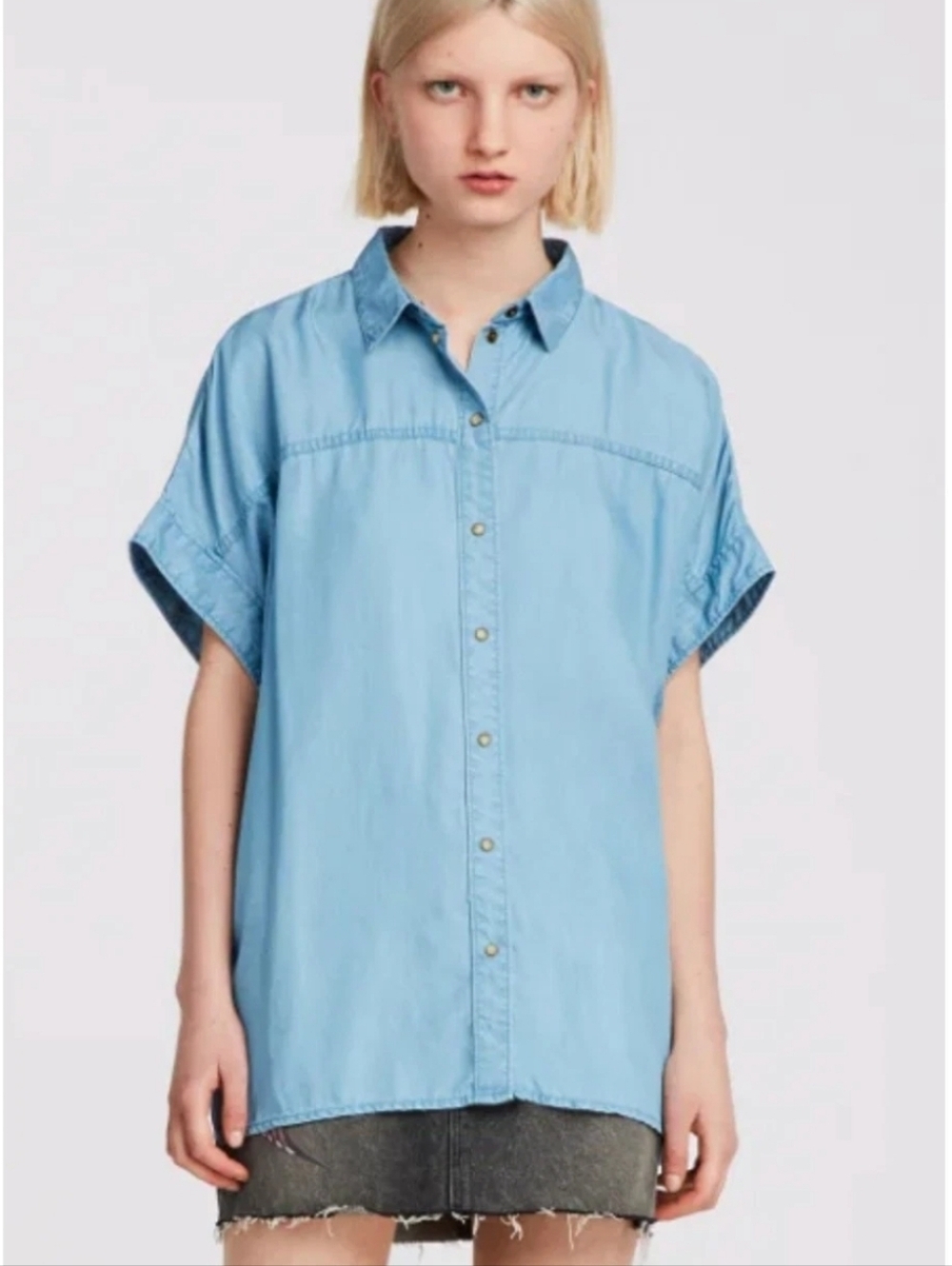 ALL SAINTS Pome Bay Chambray Shirt Size S